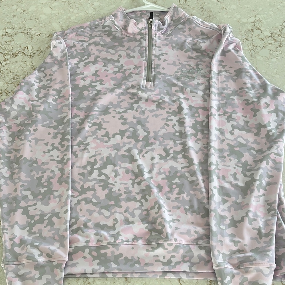 Pink Camo Quarter-Zip Pullover Sunday Swagger